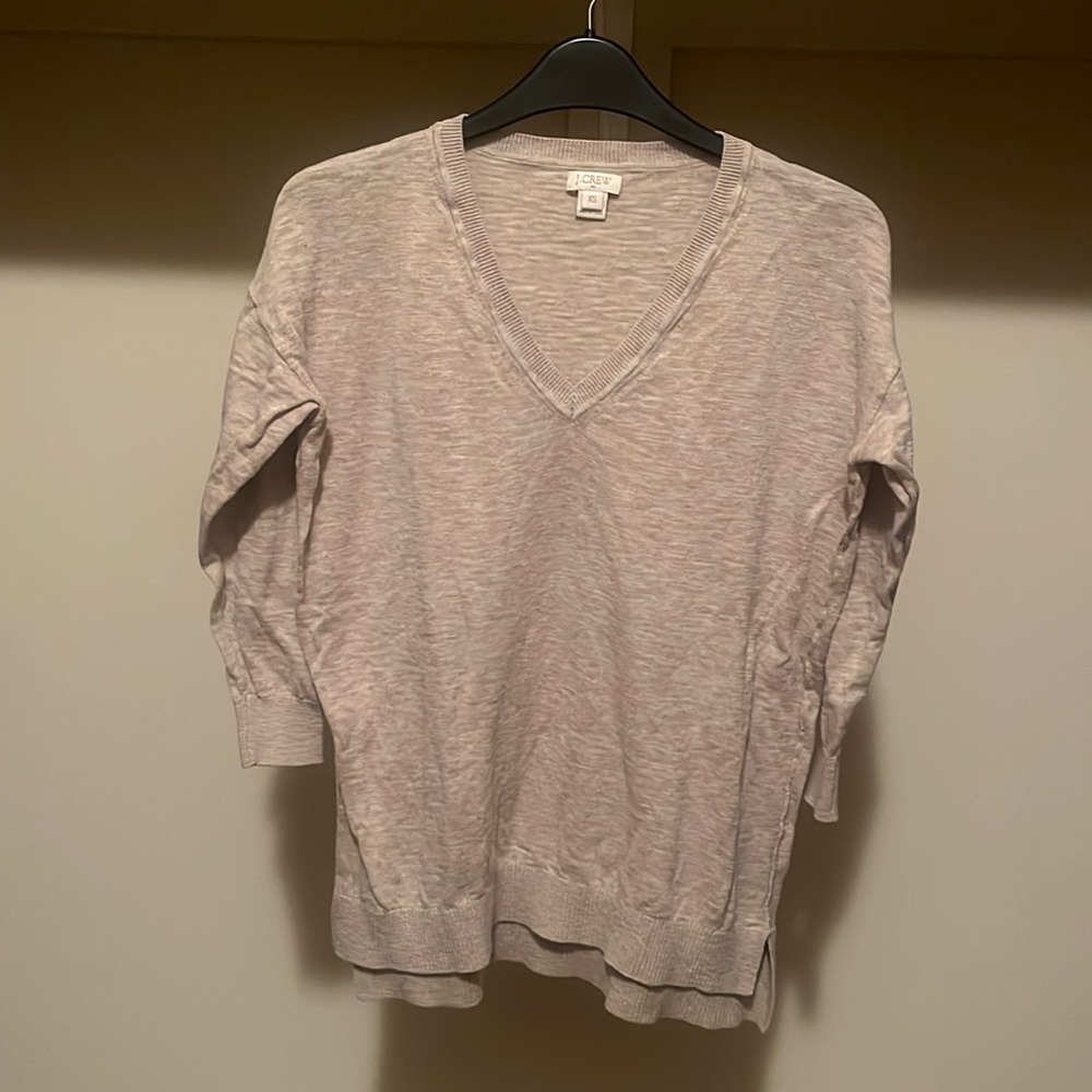 J. Crew Oatmeal V-Neck Sweater